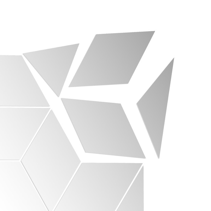 Наклейки интерьерные Наклейки интерьерные "Куб", зеркальные, декор настенный, панно 45 х 51 см, 15 эл