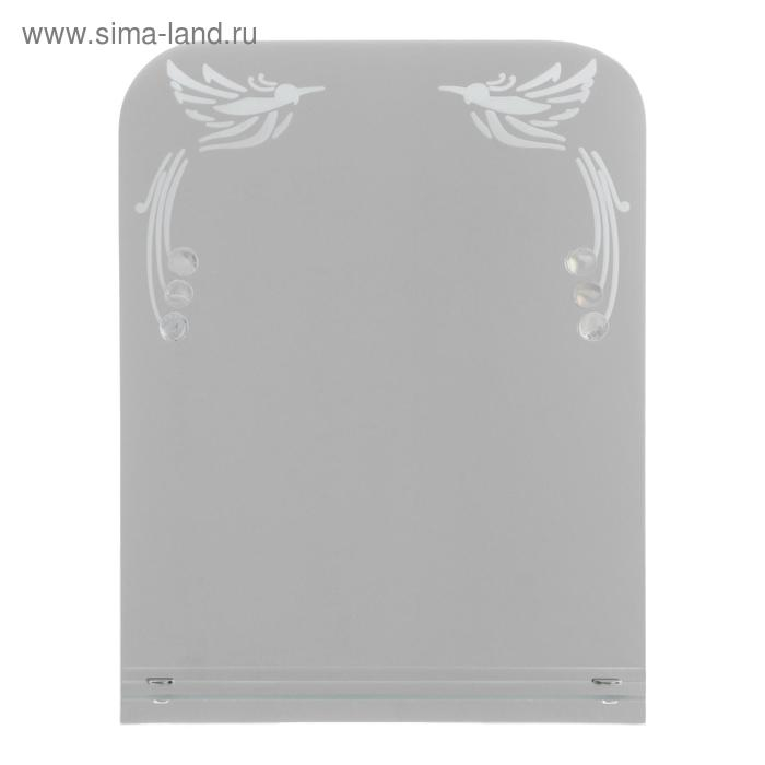 Зеркало «Райские птицы», с пескоструйной графикой и фьюзингом, настенное, с полочкой, 35×45 Зеркало «Райские птицы», с пескоструйной графикой и фьюзингом, настенное, с полочкой, 35×45