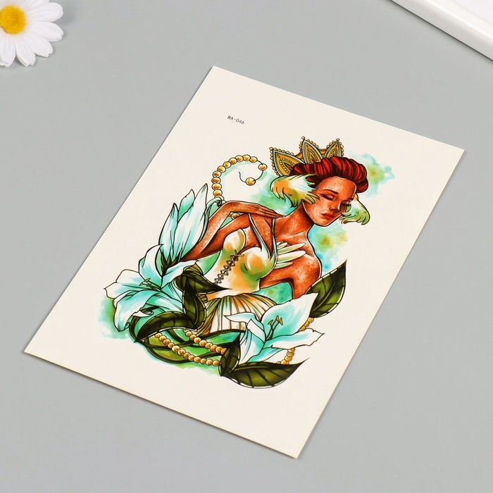 Татуировка на тело цветная Татуировка на тело цветная "Принцесса Лилий" 26,1х14,6 см