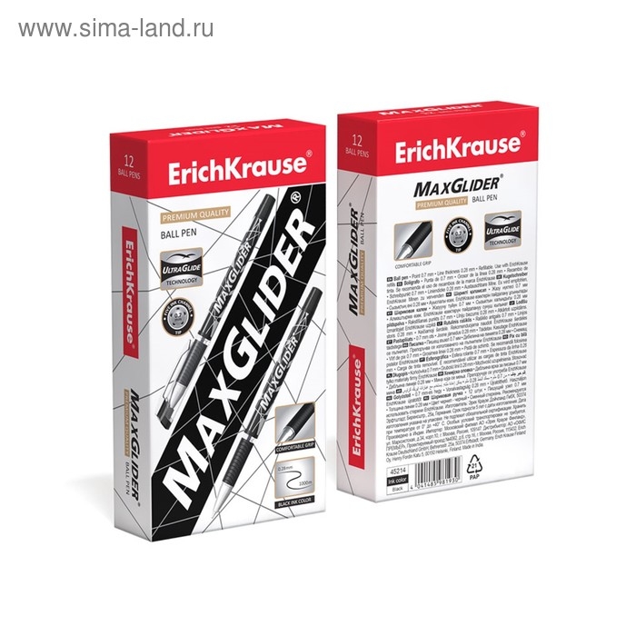 Ручка шариковая Erich Krause MaxGlider, Ultra Glide, суперкомфортное письмо, стержень чёрный Ручка шариковая Erich Krause MaxGlider, Ultra Glide, суперкомфортное письмо, стержень чёрный