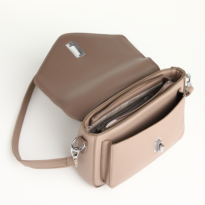 Сумка женская на клапане TEXTURA, маленький размер, цвет бежевый Сумка женская на клапане TEXTURA, маленький размер, цвет бежевый