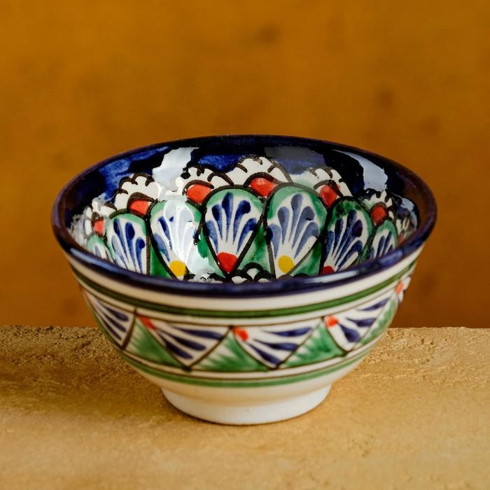 Пиала Риштанская керамика  Пиала Риштанская керамика "Узоры",  9,5 см микс