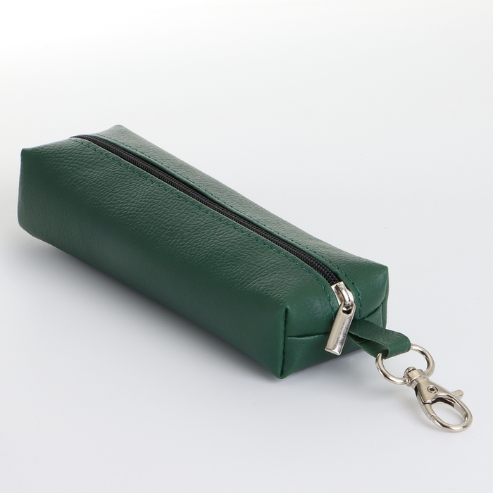 Ключница на молнии, длина 16 см, кольцо, карабин, цвет зелёный Ключница на молнии, длина 16 см, кольцо, карабин, цвет зелёный