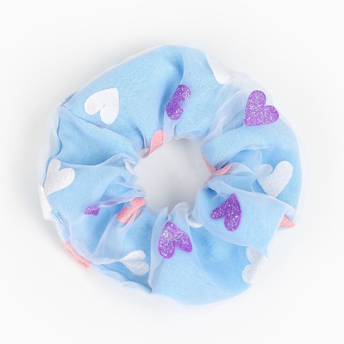 Резинка для волос Резинка для волос "Сердечки", голубой, 11 см, Холодное сердце