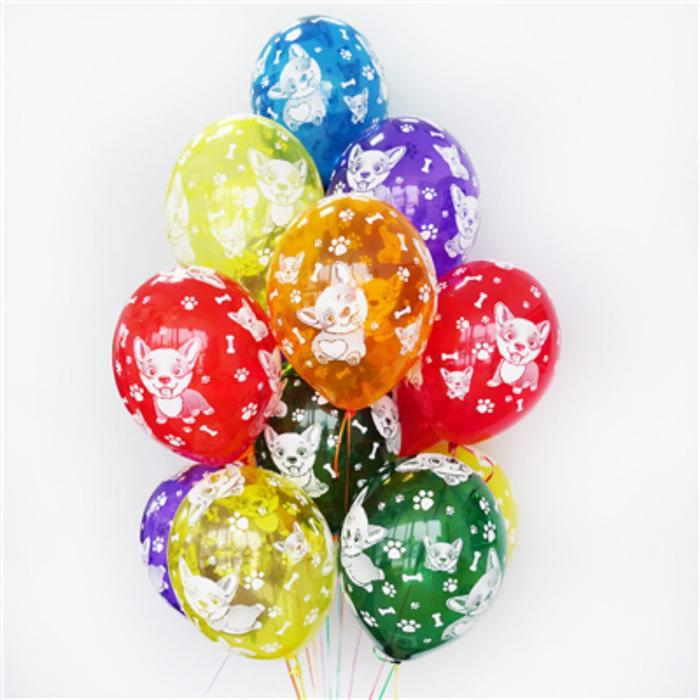 Шар латексный 14" &laquo;Корги&raquo;, кристалл, набор 25 шт., МИКС