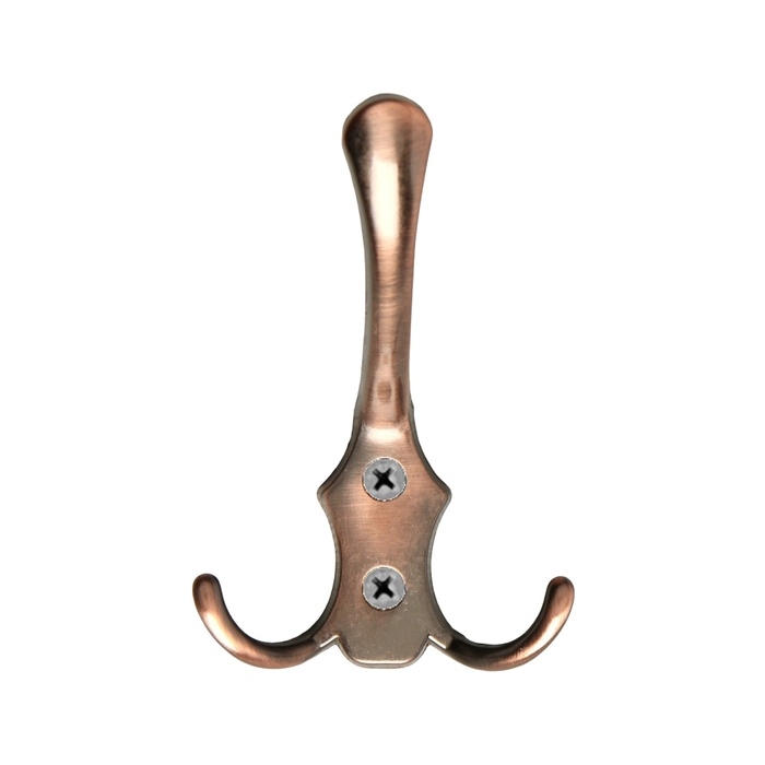 Крючок мебельный ТУНДРА TKT004, трехрожковый, медь Крючок мебельный ТУНДРА TKT004, трехрожковый, медь
