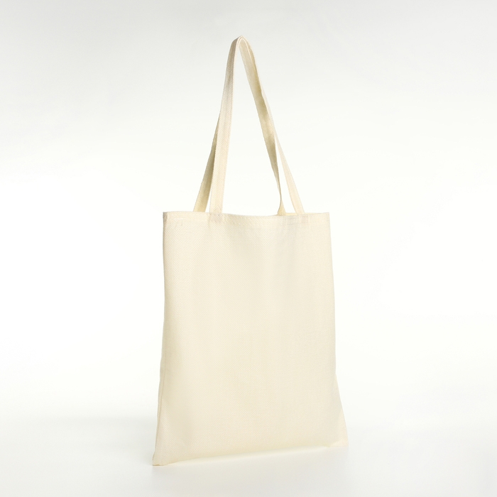Шопер без застёжки, из текстиля, цвет молочный Шопер без застёжки, из текстиля, цвет молочный