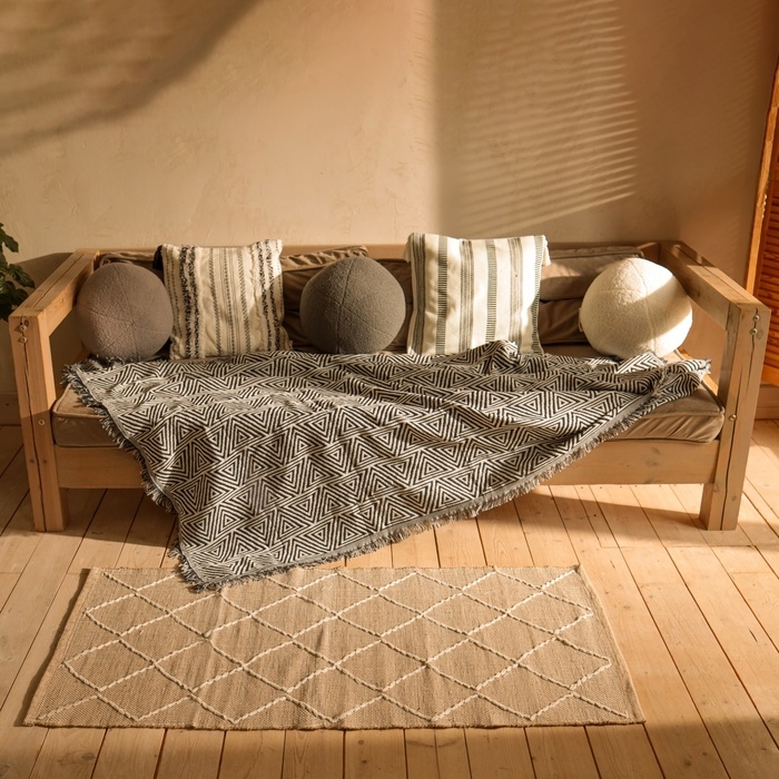 Ковер Этель Ковер Этель "Эко" 60*90см, 5%хлопок/ 95% джут, 1250 гр/м2