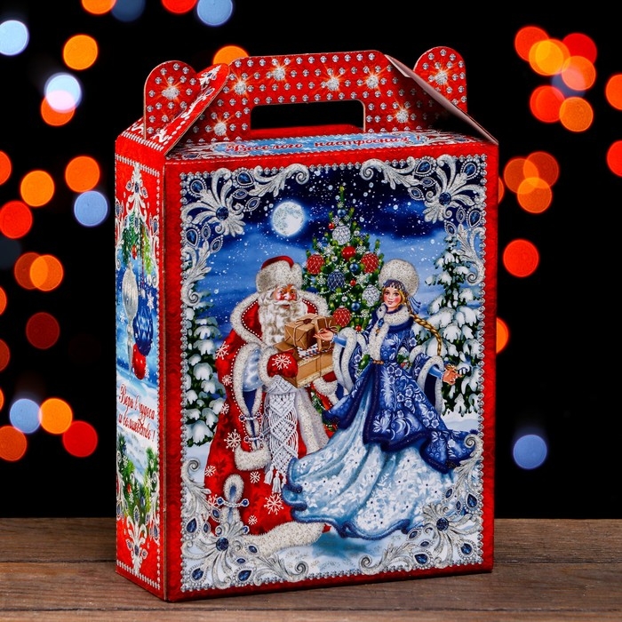 Новый год. Подарочная коробка Новый год. Подарочная коробка "На Катке" 16,8 х 7 х 25 см.