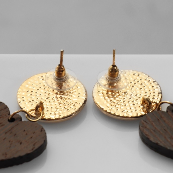 Серьги «Ваканда» стиль, сердце, цвет коричневый Серьги «Ваканда» стиль, сердце, цвет коричневый