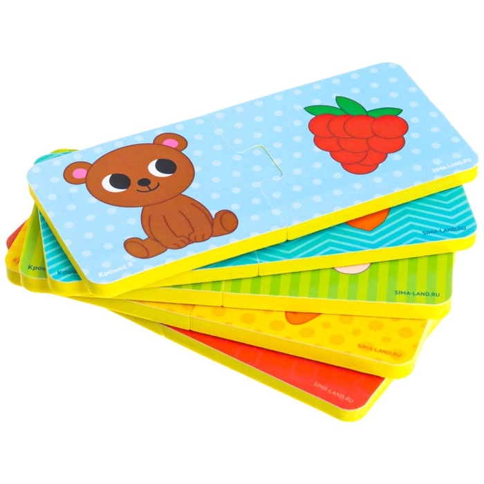 Мягкий пазл для малышей «Кто что ест?», 5 пазлов, Крошка Я Мягкий пазл для малышей «Кто что ест?», 5 пазлов, Крошка Я