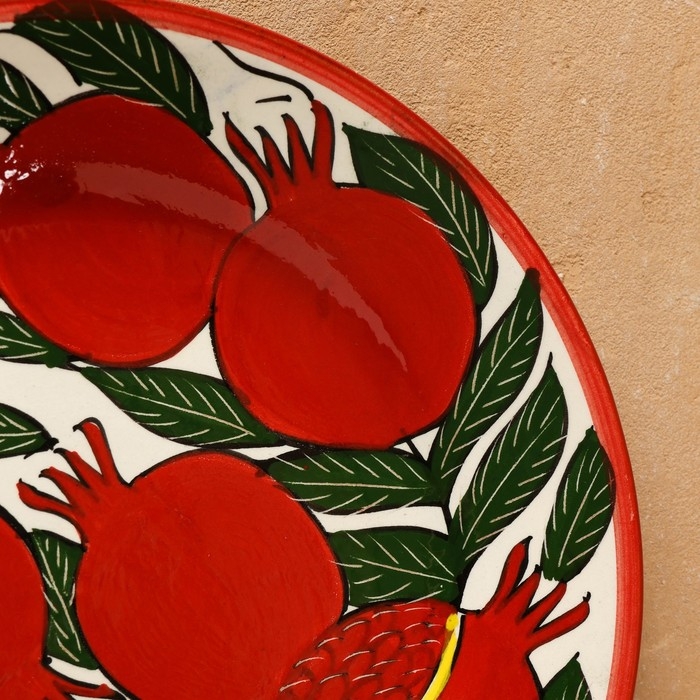 Тарелка Риштанская Керамика Тарелка Риштанская Керамика "Гранаты", 25 см