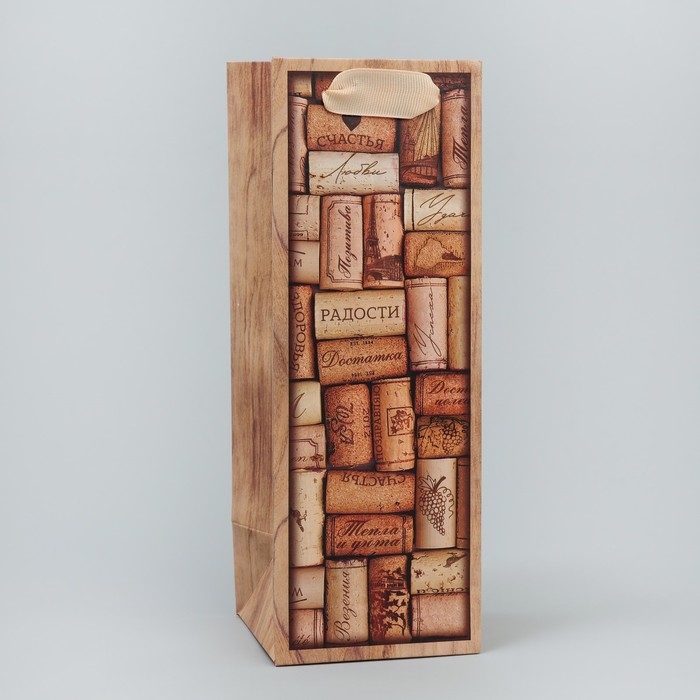 Пакет подарочный под бутылку, упаковка, «Радости», 9 х 25 х 8.9 см Пакет подарочный под бутылку, упаковка, «Радости», 9 х 25 х 8.9 см