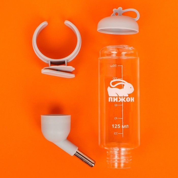 Поилка для грызунов  Поилка для грызунов "Пижон", 125 мл, серая