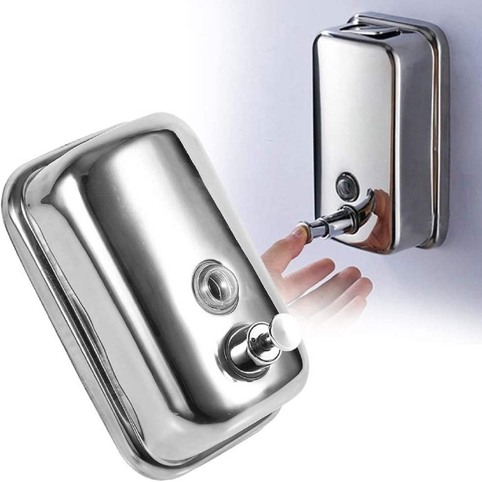 Диспенсер для антисептика/жидкого мыла механический, 500 мл, нержавеющая сталь Диспенсер для антисептика/жидкого мыла механический, 500 мл, нержавеющая сталь