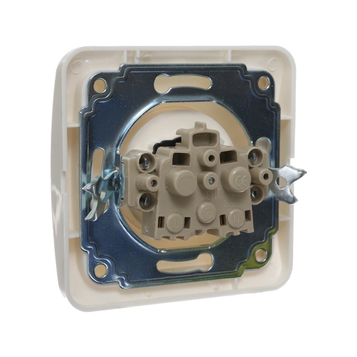 Розетка одноместная Luazon Lighting  Розетка одноместная Luazon Lighting "Орион", 10 А, скрытая, без з/к, белая