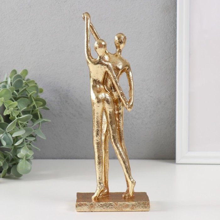 Сувенир полистоун  Сувенир полистоун "Двое: верность" золото 25,5х9,5х5,5 см