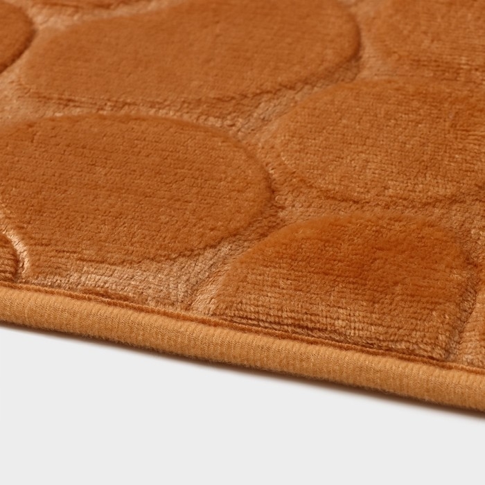 Коврики для ванной и туалета Доляна «Камни», объёмные, 2 шт: 40×50, 50×80 см, цвет бежевый