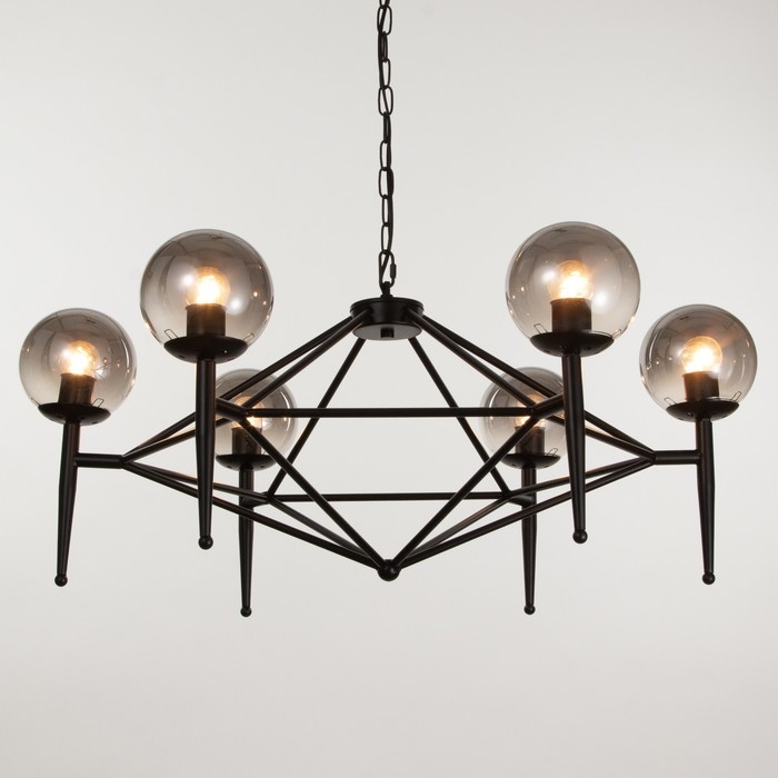 Люстра "Палетто" 6хЕ27 40Вт черный 70х66х36-80см BayerLux