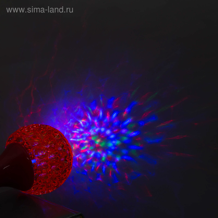 Световой прибор «Кубок» 10 см, свечение RGB, 220 В, красный