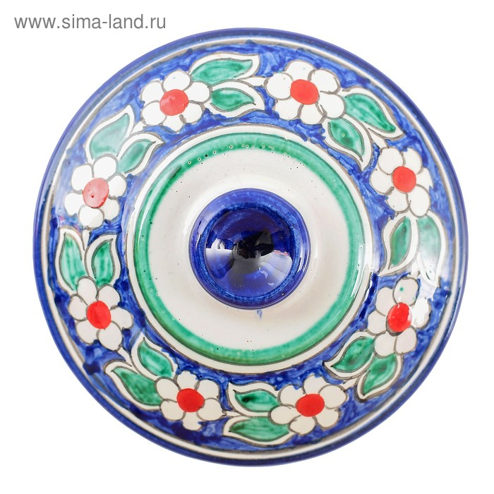 Сахарница Риштанская Керамика Сахарница Риштанская Керамика "Цветы", 250 мл, синяя