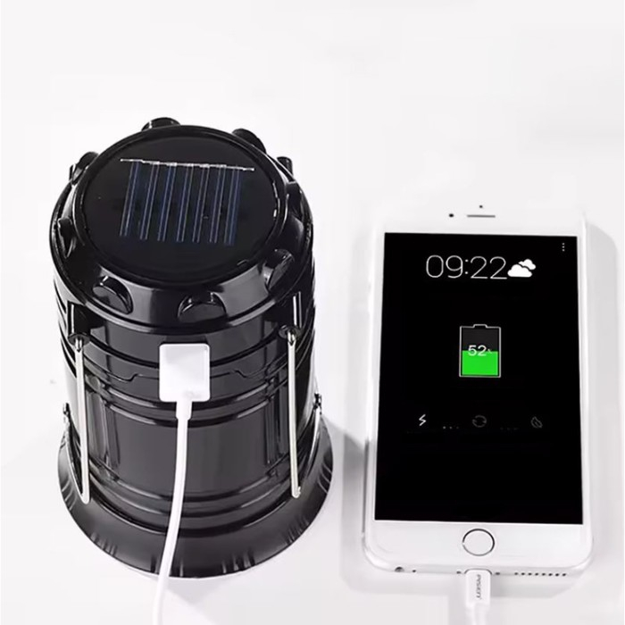 Фонарь кемпинговый аккумуляторный  Фонарь кемпинговый аккумуляторный "Мастер К.", 1800 мАч, 7 LED, солнечная батарея, черный