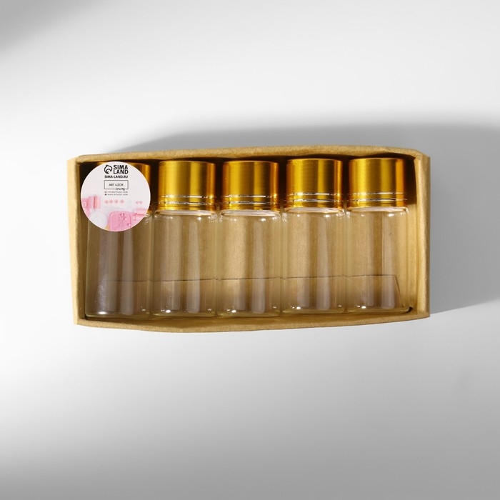 Баночки для хранения бисера, d = 2,2 × 5 см, 5 шт Баночки для хранения бисера, d = 2,2 × 5 см, 5 шт