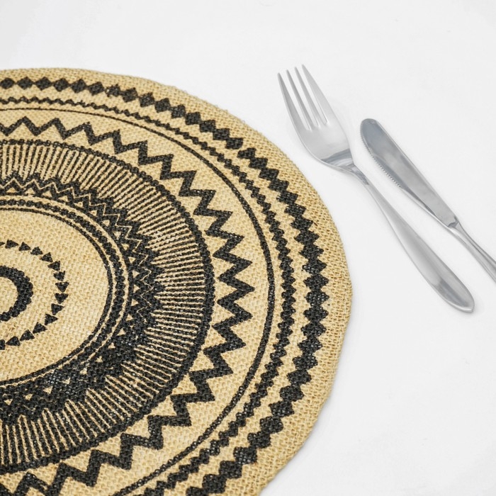 Салфетка сервировочная на стол Доляна «Африка», 38×38 см, цвет чёрный Салфетка сервировочная на стол Доляна «Африка», 38×38 см, цвет чёрный