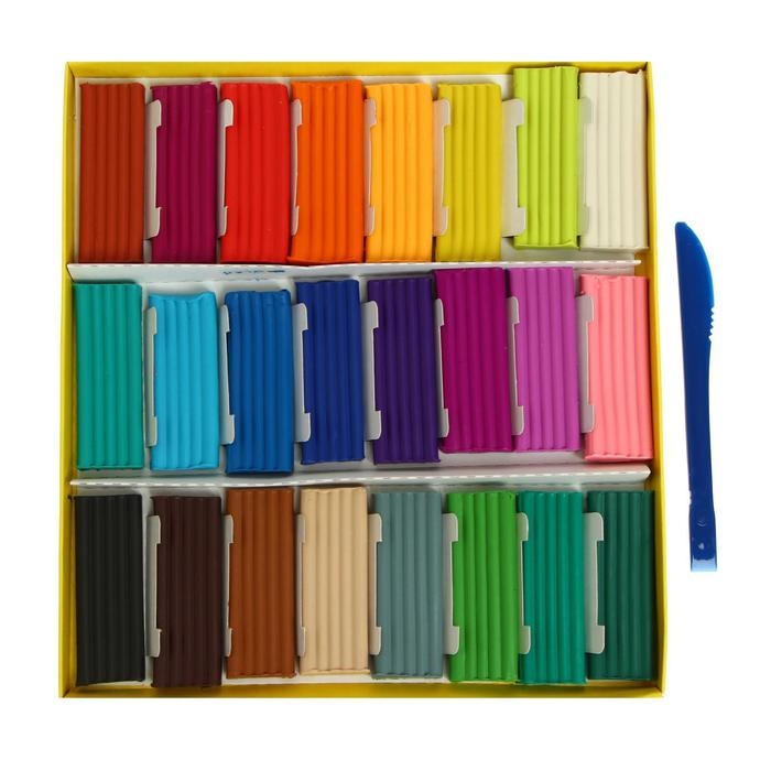 Пластилин 24 цвета 336 г, Гамма  Пластилин 24 цвета 336 г, Гамма "Юный художник", со стеком, картонная упаковка 170820201