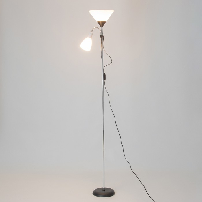 Торшер  Торшер "Тренд 2" 1х40Вт Е27+1хЕ27 40Вт серебристый 22х22х180 см.