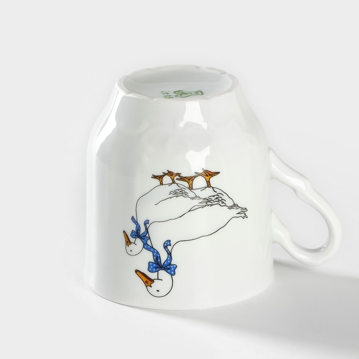 Кружка фарфоровая «Гуси», 220 мл, рисунок микс Кружка фарфоровая «Гуси», 220 мл, рисунок микс
