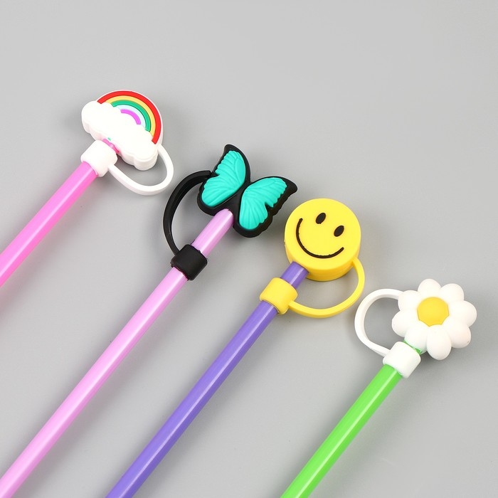 Трубочки для коктейля «Лето», набор 4 шт, цвет МИКС Трубочки для коктейля «Лето», набор 4 шт, цвет МИКС