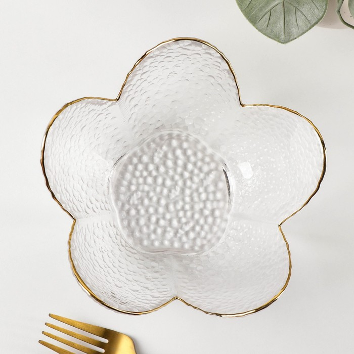 Салатник стеклянный фигурный «Цветок», 280 мл, 16×7,7 см Салатник стеклянный фигурный «Цветок», 280 мл, 16×7,7 см