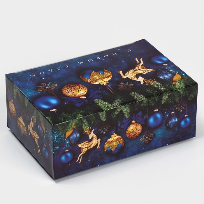 Подарочная коробка складная, новогодняя«Новогодние шары», 18 х 12 х 7 см, Новый год Подарочная коробка складная, новогодняя«Новогодние шары», 18 х 12 х 7 см, Новый год