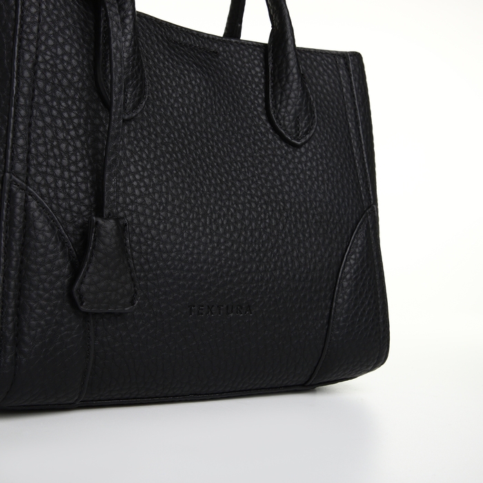 Сумка женская на молнии, TEXTURA, маленький размер, цвет чёрный Сумка женская на молнии, TEXTURA, маленький размер, цвет чёрный