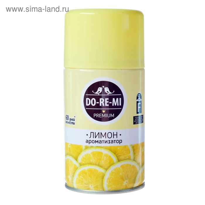 Сменный блок освежитель воздуха До-Ре-Ми Премиум  Сменный блок освежитель воздуха До-Ре-Ми Премиум "Лимон", 250 мл