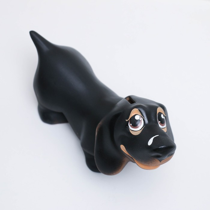 Копилка Копилка "Такса" чёрная, 25х12х15см