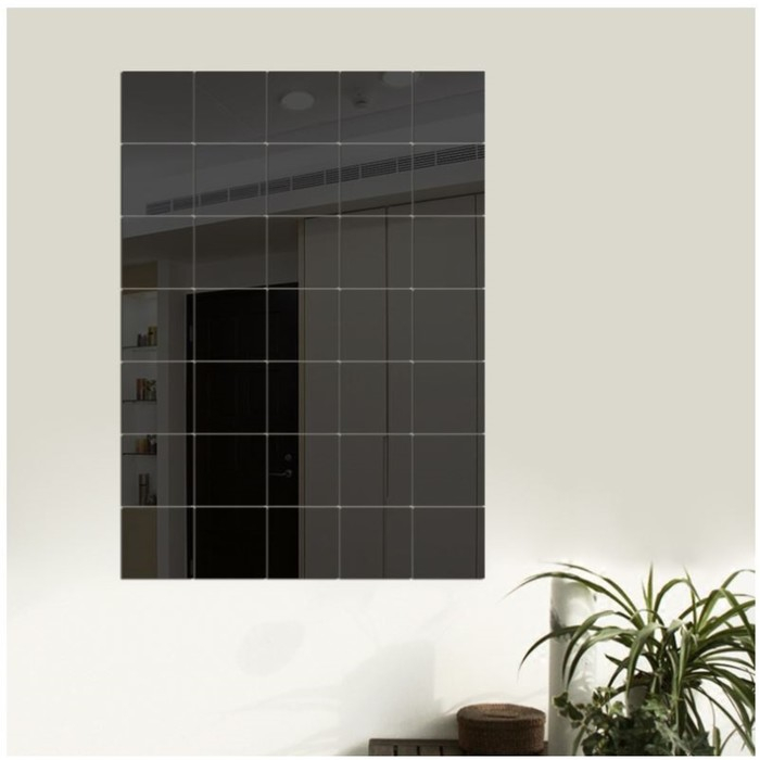 Наклейки интерьерные Наклейки интерьерные "Плитка", зеркальные, декор настенный, набор 15 шт, 15 х 15 см