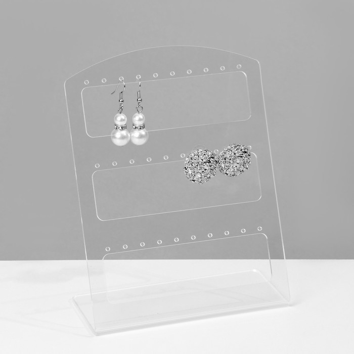 Подставка под серьги на 15 пар, 12,5×5,5×16,5 см, оргстекло 3 мм, В ЗАЩИТНОЙ ПЛЁНКЕ Подставка под серьги на 15 пар, 12,5×5,5×16,5 см, оргстекло 3 мм, В ЗАЩИТНОЙ ПЛЁНКЕ
