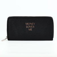 Кошелек кожзам "Money loves me" 19*10 см