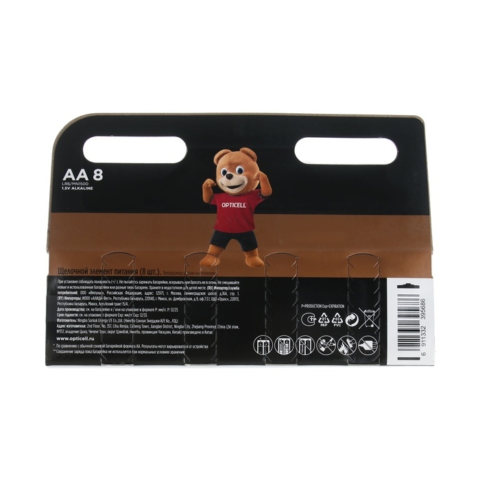 Батарейка алкалиновая OPTICELL, AA, LR6-8BL, 1.5В, блистер, 8 шт Батарейка алкалиновая OPTICELL, AA, LR6-8BL, 1.5В, блистер, 8 шт