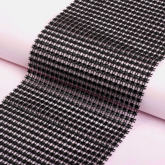 Лента с имитацией страз, 12 см, 9 ± 1 м, цвет чёрный Лента с имитацией страз, 12 см, 9 ± 1 м, цвет чёрный