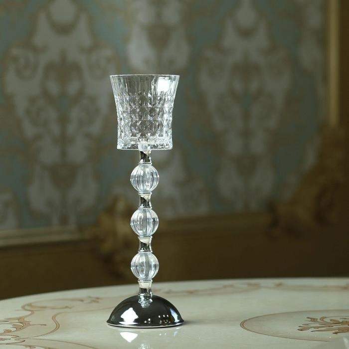 Подсвечник стекло  Подсвечник стекло "Комплимент" 29,5х9х9 см