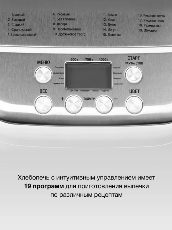 Хлебопечь HYBM-3086 600Вт белый