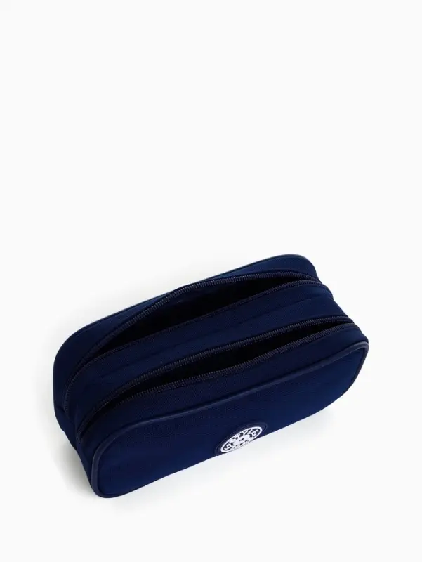 Косметичка - пенал на молнии с 2 отделами, синяя