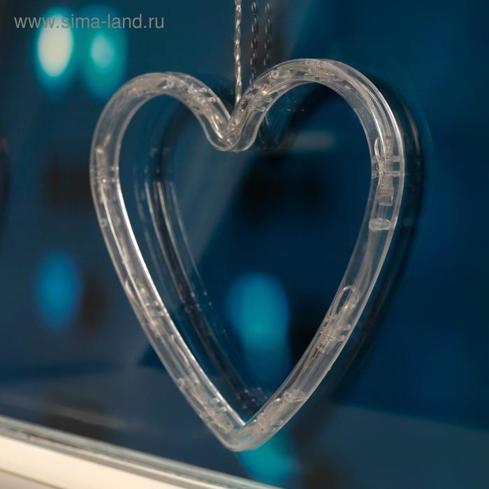 Гирлянда «Бахрома» 2.4 × 0.9 м с насадками «Сердце», IP20, прозрачная нить, 186 LED, свечение тёплое белое, 8 режимов, 220 В Гирлянда «Бахрома» 2.4 × 0.9 м с насадками «Сердце», IP20, прозрачная нить, 186 LED, свечение тёплое белое, 8 режимов, 220 В