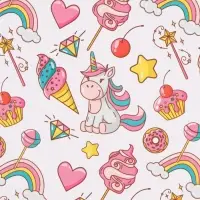 Бумага упаковочная глянцевая &laquo;Единорожки&raquo;, 70&times;100 см, 1 лист