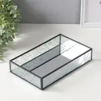 Подставка для мелочей интерьерная &laquo;Следы от листьев&raquo;, прозрачная, стекло, металл, 15.3&times;25&times;4.5 см