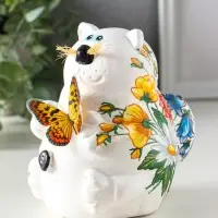 Копилка "Кот с букетом" 13,5х11х13,5 см Копилка "Кот с букетом" 13,5х11х13,5 см