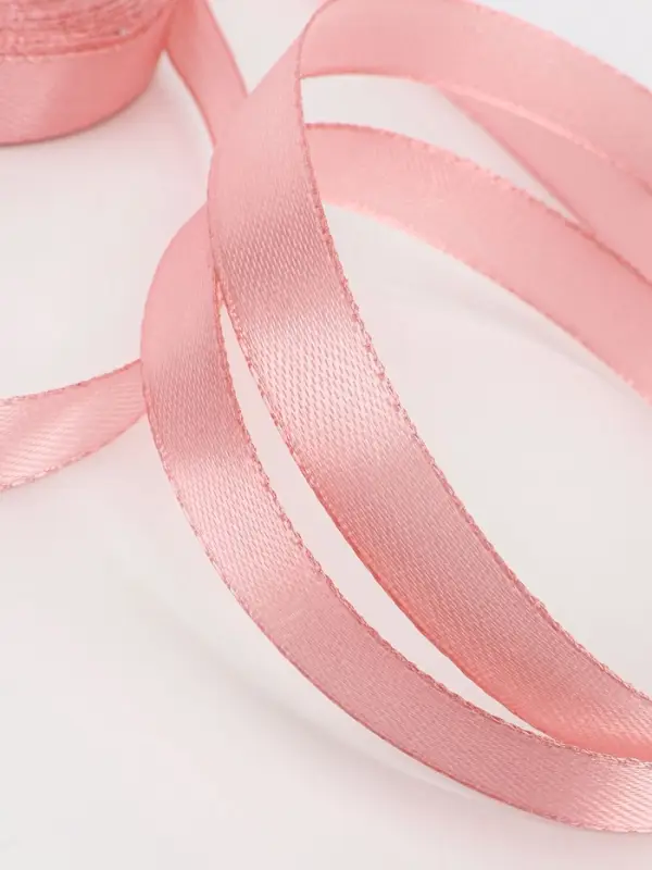 Лента атласная, 12 мм, 23±1 м, пастельно-розовая Лента атласная, 12 мм, 23±1 м, пастельно-розовая